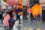 影/燃噴「巨大火球」！保全驅趕小販點火燒氣球　網友看完拳頭硬了...
