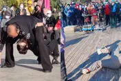影/地上磨蹭鑽褲襠！公園上演「群魔亂舞」　陸老人直播不雅舞蹈被整治
