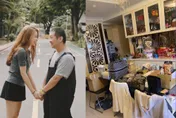 地震搖超兇！依依拉納豆躲桌底「3秒後吊燈砸下」碎片散滿地　超驚悚畫面曝