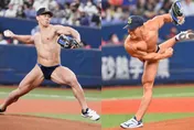 筋肉人穿丁字褲日職開球　狂催132公里大暴投