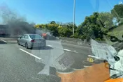 快訊／國道2號驚傳火燒車！車流回堵2km　濃煙猛竄無人傷亡