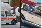 快訊／林口油罐車撞擊機車！騎士雙腳「卡輪下」鮮血狂冒　警急趕現場救人