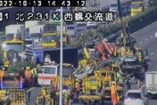 快訊/國1西螺路段北上聯結車翻覆！橫躺分隔島　回堵5公里