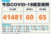 快訊/今本土＋41481！60境外…死亡再添65例