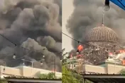 清真寺失火！火舌暴竄衝破窗　黑煙直冒天際…驚悚畫面曝