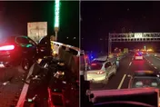高速追撞成廢鐵！國3聯結車追撞釀禍　BMW閃不及「噴飛3車道」駕駛重傷受困