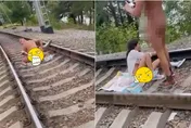 軌道中上演活春宮！情侶躺碎石「肉色交疊衝刺」　路人看傻：現在玩這麼大