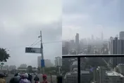 高雄空氣指標亮橘色！霧霾遮住半座85大樓　網怨：入秋後最糟