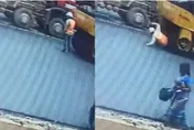 【影】保證讓你毛骨悚然！鋪路工人遭壓路機「來回輾」奪命36秒畫面