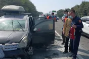 台南台86線超驚險火燒車事故　老翁駕駛當場昏迷　警路過緊急救援