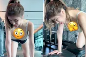 【影】「正妹DJ」解放車頭燈！跪地重訓掀「F級乳震」　嬌喊：可以訓我嗎？