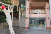 「半透明塑膠人」出沒台中女中！單手抓欄杆、身體懸掛在外　路過學生嚇壞