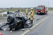 影／台17現車輛翻覆再添亡魂　台南轎班5成員3死2傷