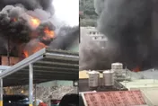 影/五股汽修廠火警！黑煙竄天際　50輛消防車灌救…起火狂燒畫面曝