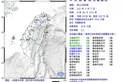 花蓮04：20地牛翻身！「規模5.1」全台有感　各地震度曝光