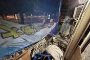 鋒面大雨襲新北　土城磚塊掉落　五股機車道淹水