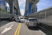 快訊/台北市民高架匝道口「5車追撞」！釀2傷　後方大堵車