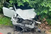 影/桃園直行猛撞左轉車！引擎室零件掉出來　肇禍男被接走了