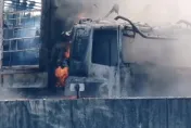 快訊/國1嘉義水上段火燒車　神明、進香用具付之一炬