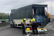 國3快官交流道出口小貨車自撞　駕駛小腿骨折送醫