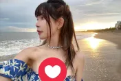 「隱乳女神」阿樂墾丁大解放！！　網看傻：漫出來了