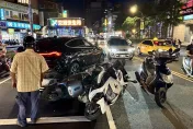 快訊/瞬間畫面曝光！新店BMW逆向衝撞4機車1命危2傷急送醫