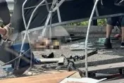 快訊/國1南向民雄段嚴重車禍！大貨車撞爆護欄…1人倒車外待救
