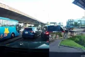 傳奇「千哥」重出江湖！超車轉彎遭阻擋　拿交通指揮棒威嚇