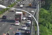 快訊/上班注意！國1安定段5車追撞　占用外側車道回堵5公里