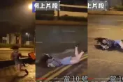 蘇拉抵港風大雨大！她被吹走「臉刷馬路」停不下來　連藝人家也傳災情