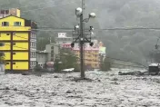 海葵颱風/廬山溫泉現況曝光！塔羅灣溪水暴漲　旅館1樓遭洪水淹沒