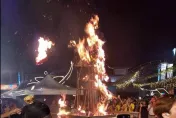 觀世音菩薩現身了！南投大士爺火化烈焰顯像　眾人讚嘆合十膜拜