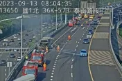 影/國1五楊火燒車！遊覽車「燃成大火球」濃煙狂竄　現場畫面曝