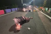 影/彰化毒蟲拒捕飛車撞電桿　車毀人傷狼狽落網
