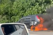 就是不肯停！爆胎還硬要開車　目擊者：都已經起火了…
