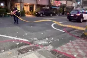 快訊/台南中西區大樓下「磁磚雨」　滿地拳頭大水泥塊警封路警戒