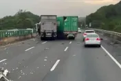 快訊／連假首日車禍！「聯結車、大貨車相撞」車流塞爆國3