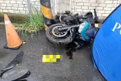 影/畫片曝光！嘉159甲縣道疑失速自撞　重機燃燒騎士魂斷輪下