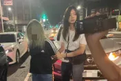 影/高雄白髮女藥頭遭射輪胎「嚇哭」　正妹女警逮人成「嬌點」