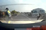 影/小客車國道爆胎停路肩！心虛毆警釀3傷　一查竟是「毒品通緝犯」