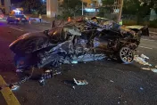 國1內壢段凌晨「3車追撞」！車輛變形扁成一片　2人僅輕傷