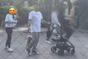 姜建銘再婚新手爸！退役當教練　牽嬌妻推嬰兒車一家四口天倫樂
