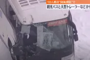 影/北海道觀光巴士擦撞打滑貨車　包含台籍旅客在內10人受傷送醫