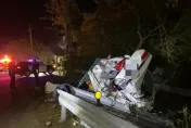 台3線自小客車過彎失控撞斷「公車站牌」　19歲男重傷命危搶救中