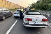 影/國1大灣交流道行車糾紛！BMW男追砸「假牌奥迪」波及3車　2駕駛全送辦