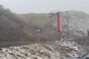 影/合歡山下雪了！一片白蓋邊坡民眾嗨翻　她凌晨上山等7hrs就追到雪