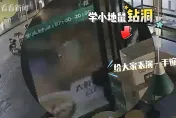 影/男子施展「縮骨功」硬鑽10cm門縫偷東西　監視器畫面曝光