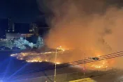 影/建案旁空地放煙火燒起來！台中西屯跨年夜屁孩爽快　累死警消