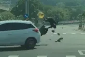 影/竹東嚴重車禍！他直飆「快到有殘影」　撞上轉彎車噴飛重摔不起