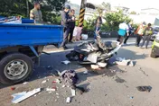 影/逆光惹禍！貨車突降速　18歲媽騎車「胸前背嬰」撞上、1歲兒頭挫傷